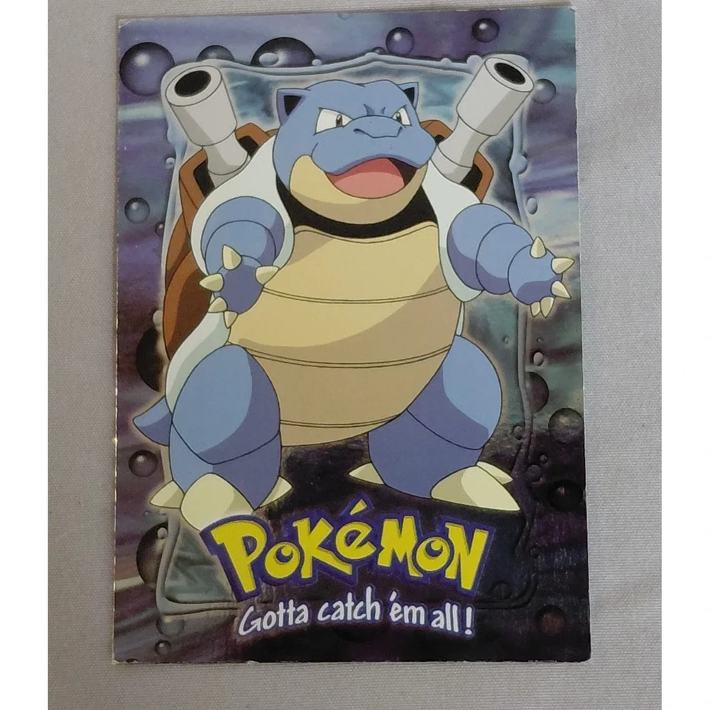 1999 Topps Pokemon Blastoise E9 Rainbow Holo Foil Blue Logo Movie Evolution